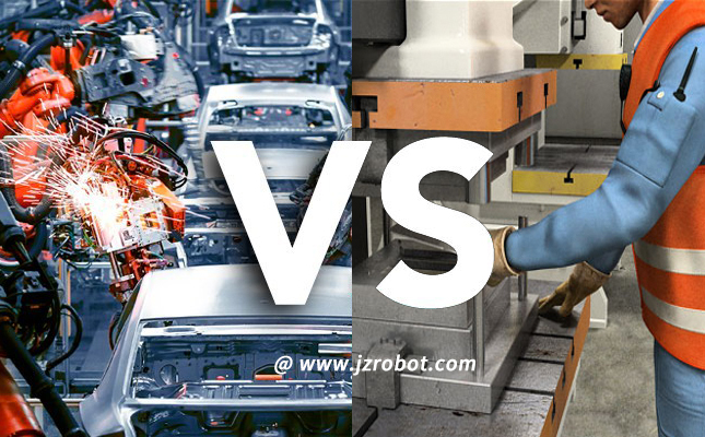 工業機器人與人工對比